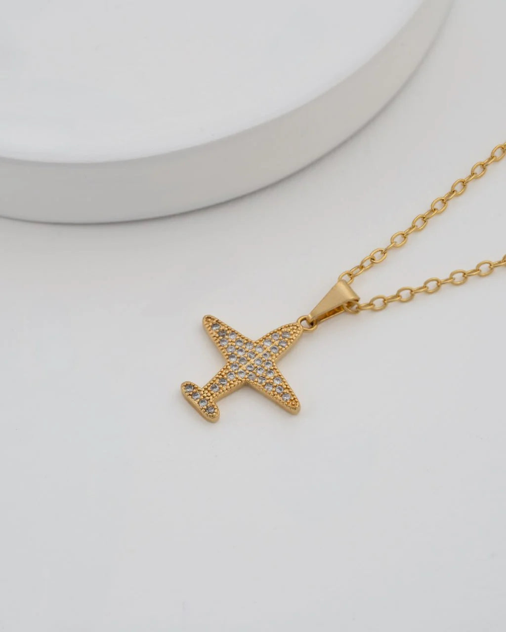 Cadena aros 1.8mm (45cms) + Dije Airplane