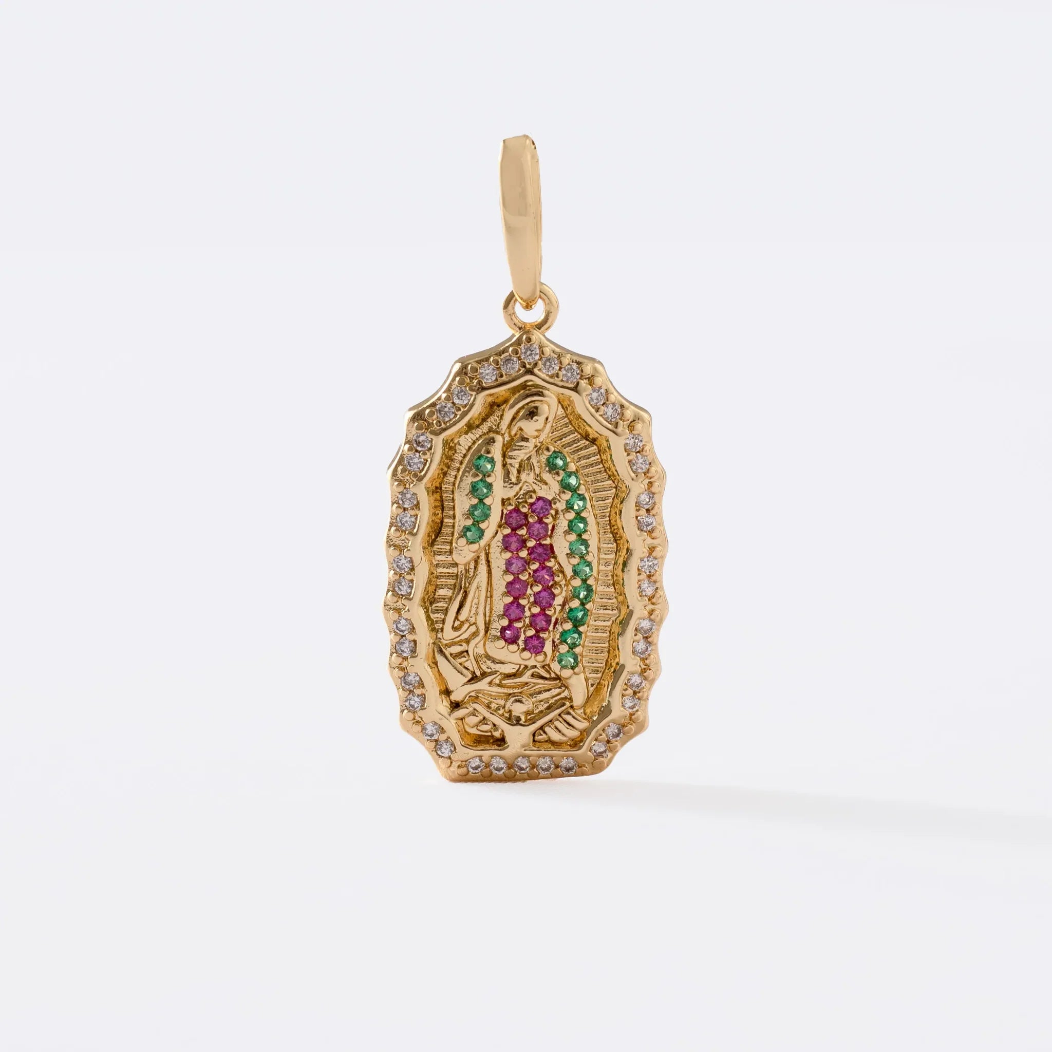 Dije medalla de guadalupe de colores