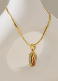 Cadena serpiente 45Cm+ dije virgen María De Guadalupe