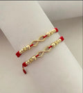 Juego pulsera con dije infinito con balines lisos e italianos #4. X2