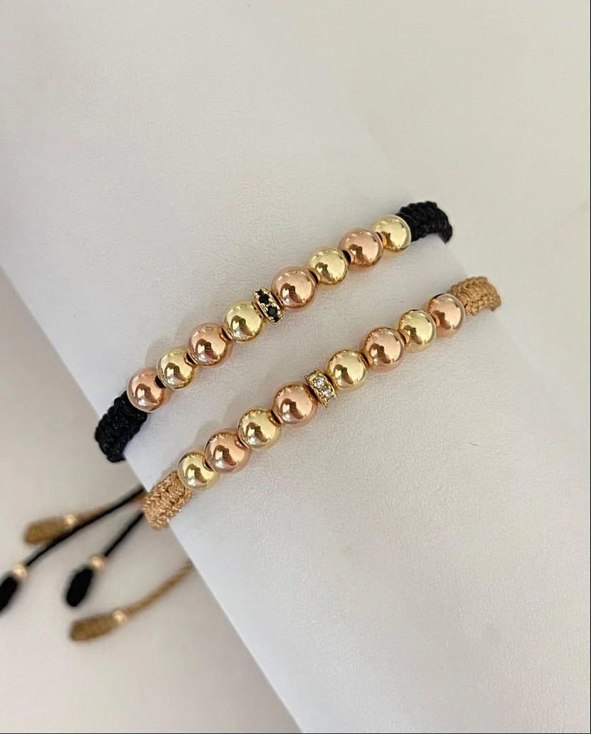 Juego pulsera con balines #5, + rondel. X2