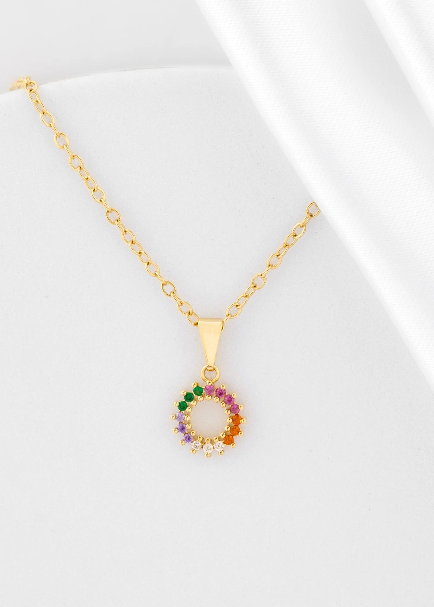 Cadena Aros 1.8 mm 45 Cms + Dije Rainbow