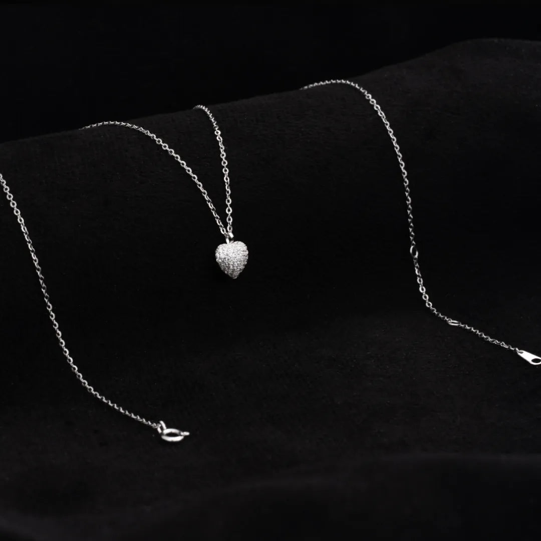 Gargantilla corazon pave 7mm 40 cm